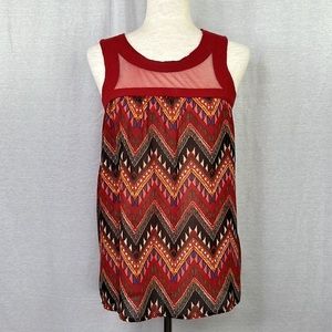 YA Los Angeles Women’s Red Sleeveless Blouse Sz S
